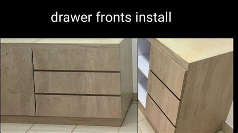 how to attach kitchen drawer fronts to metal drawer box|attaching drawer front to box.